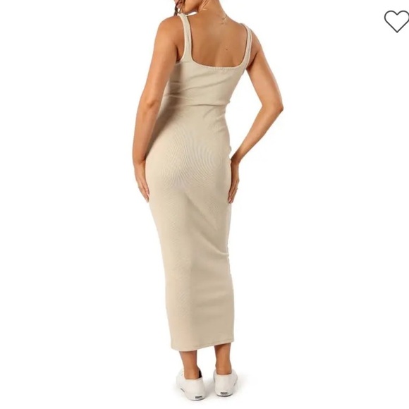 🌻NEW NWOT Petal & Pup Cynthia Cream Ribbed Maxi Tank Dress Size Medium - Picture 7 of 11